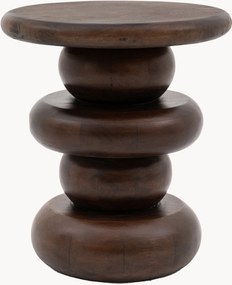 Tavolino rotondo in legno di mango Sculpt