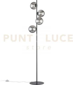 Piantana honey nera 4 luci attacco g9 34,5x28x160cm in metallo e ve...