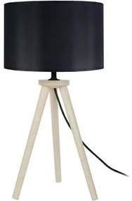 Tosel  Lampade d’ufficio lampada da comodino tondo legno naturale e nero  Tosel