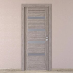 Porta interna a battente Capena 5 in legno colore beige, L 80 x H 210 cm, apertura a sinistra