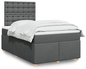 Giroletto A Molle Con Materasso Grigio Scuro 120x190cm Tessuto /
