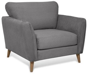 Poltrona in velluto a coste grigio scuro Paris - Scandic