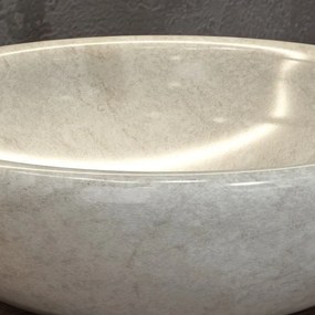 Kamalu - lavabo in marmo colore crema 40cm con bordo arrotondato litos-sc40