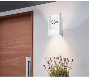 Eglo 98143 - Numero civico MONTEROS 1xE27/28W/230V IP44 bianco