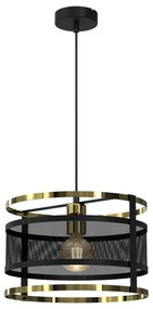Lampadario su corda RIM 1xE27/60W/230V nero/oro