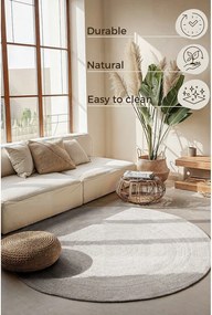 Tappeto rotondo bianco in iuta reversibile/tessuto a mano ø 140 cm Braided – Hanse Home