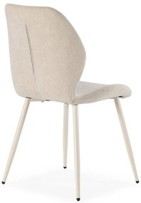 Sedie da pranzo in set color crema in imbottito 4 pz Ansu – Marckeric