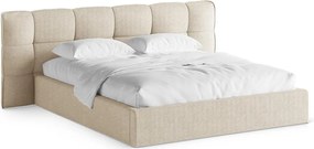 Letto matrimoniale imbottito beige con contenitore con rete inclusa 160x200 cm Eric – Micadoni