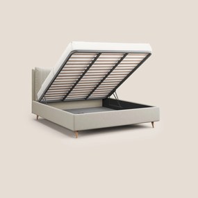 Nathan letto contenitore con cuscini regolabili con tasche in microfibra velluto impermeabile T09 beige