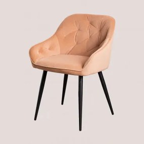 Sedia da pranzo in velluto Zilen Camel - Sklum