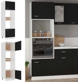 Armadio per Microonde Nero 60x57x207 cm in Truciolato