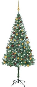 Albero Di Natale Preilluminato Con Palline E Pigne 180 Cm /