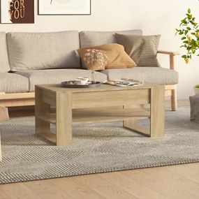 Tavolino da salotto rovere sonoma 102x55x45cm legno multistrato