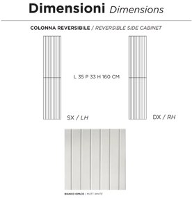 Colonna da bagno reversibile moderna ARTICO a 2 ante BIANCO OPACO