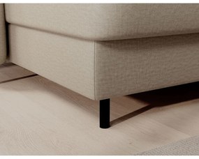 Divano angolare beige allungabile/con contenitore (con penisola a destra/a U) e rivestimento in velluto Berrto – ELTAP