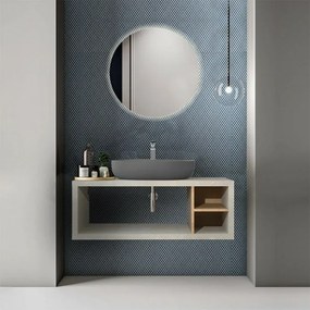 Composizione bagno sospesa aperta 110 cm Master grigio nuvola