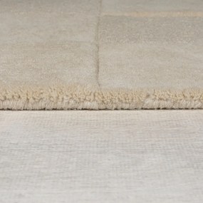 Passatoia in lana beige tessuta a mano 60x230 cm Checkerboard - Flair Rugs
