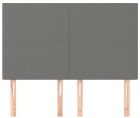 Testiere 4 pz grigio scuro 72x5x78/88 cm in tessuto