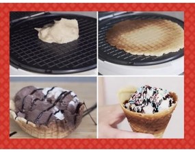 Beper - Piastra per waffle 2 in 1 1000W/230V rossa