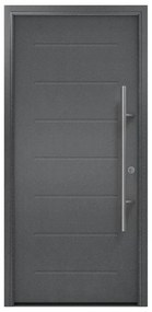 Portoncino d'ingresso HORMANN Iso Pro Secur 015 L 90 x H 210 cm in acciaio grigio, apertura tirare a sinistra
