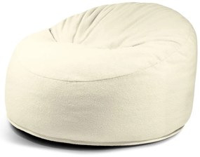 Puof a sacco color crema con rivestimento in bouclé Om 110 – SLOWDOWN