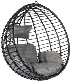 Poltrona sospesa in rattan artificiale nero Mila - Bonami Selection