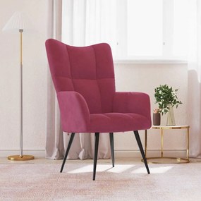 Sedia Relax Rosso Vino İn Velluto /