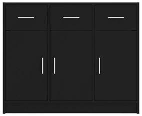 Credenza nera 91x28x75 cm in legno multistrato