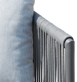 URANUS - salotto da giardino in alluminio e corda con cuscini