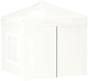 Tenda per Feste Pieghevole con Pareti Laterali Bianco 2x2 m