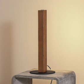 TK Lighting Lampada da tavolo in legno LED Teo, pino, 42 cm, touch dimmer