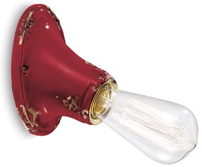 Applique Vintage Senza Diffusore Ceramica Bordeaux 1 Luce E27