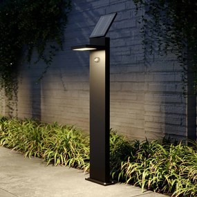 Lucande lampada solare a LED per vialetto Silvan, 100 cm, sensore, antracite Silvan, Nero, Alluminio, Moderno, Lampade solari