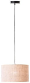 Lampadario Natura Carvi nero paralume beige E27 Ø35cm INSPIRE