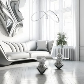 Lampadario LED a sospensione con filo TESORO LED/48W/230V cromo lucido