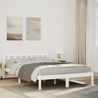 Letto Extra Lungo senza Materasso Bianco 140x220 cm in Pino 852449