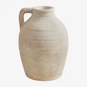 Vaso Decorativo In Terracotta (28 Cm) Dariam Bianco Pietra - Sklum