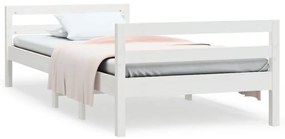 Giroletto bianco 90x200 cm in legno massello di pino