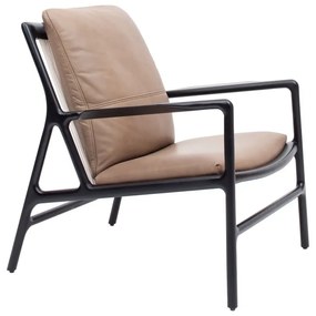 Poltrona in pelle nera e beige Dedo - Gazzda