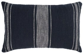 Kave Home - Fodera cuscino Adalgisa in cotone a righe bianche e nere 30 x 50 cm