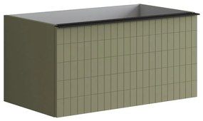 Mobile da bagno sotto lavabo Pixel grid verde salvia L 80 x H 40 x P 45.5 cm 2 cassetti, lavabo non incluso