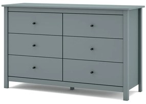 Cassettiera verde polveroso in pino massiccio 130x80x45 cm Misti – Marckeric