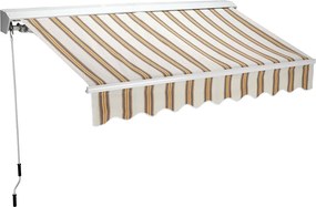 Tenda da Sole Semicassonata 200x300 cm Tessuto in Poliestere Riga Beige...