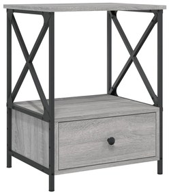 Comodini 2 pz grigio sonoma 50x41x65 cm in legno multistrato