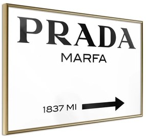 Poster  Prada (White)  Cornice Quadri Cornice d'oro, Larghezza x Altezza Home decor 30x20