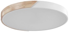 Plafoniera LED metallo bianco e legno chiaro ⌀ 51 cm PATTANI Beliani