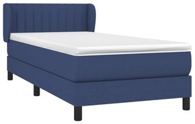 Giroletto a molle con materasso blu 90x190 cm in tessuto