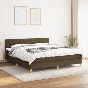 Giroletto A Molle Con Materasso Marrone Scuro 160x200cm Tessuto /