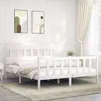 Giroletto con Testiera Bianco 5FT King Size in Legno Massello 3193342