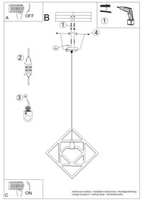 Sollux SL.1757 - Lampadario a sospensione con filo CARO 1xE27/15W/230V faggio